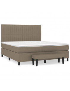 Giroletto a Molle con Materasso Tortora 180x200 cm in Tessuto 2