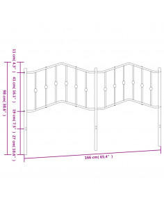 Testiera in Metallo Nero 160 cm