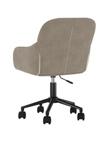 Sedia da Ufficio Girevole in Velluto Grigio Chiaro
