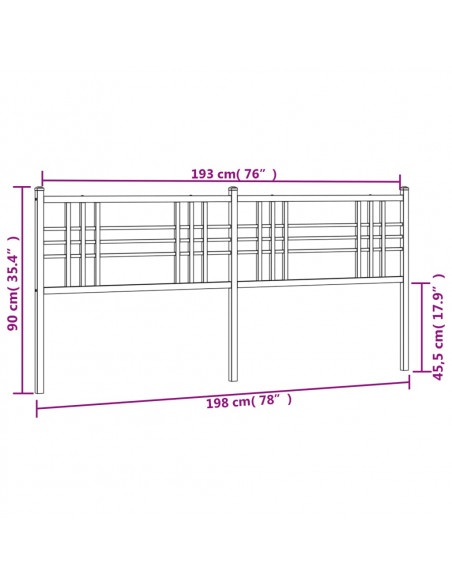 Testiera in Metallo Nero 193 cm