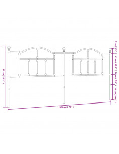 Testiera in Metallo Nero 193 cm