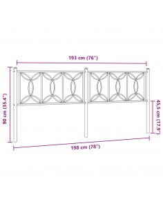 Testiera in Metallo Nero 193 cm