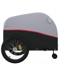 Rimorchio da Bici Nero e Rosso 45 kg in Ferro 2