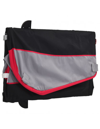 Rimorchio da Bici Nero e Rosso 45 kg in Ferro