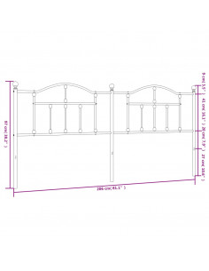 Testiera in Metallo Nero 200 cm