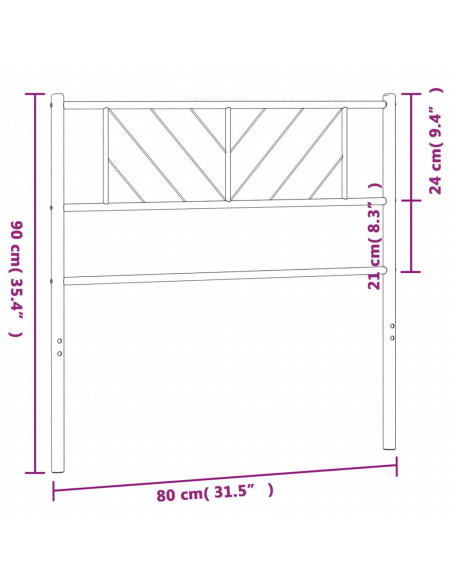 Testiera in Metallo Nero 75 cm
