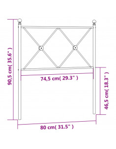 Testiera in Metallo Nero 75 cm