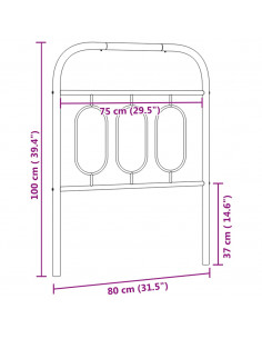 Testiera in Metallo Nero 75 cm