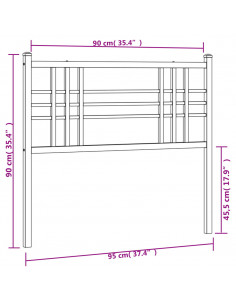 Testiera in Metallo Nero 90 cm