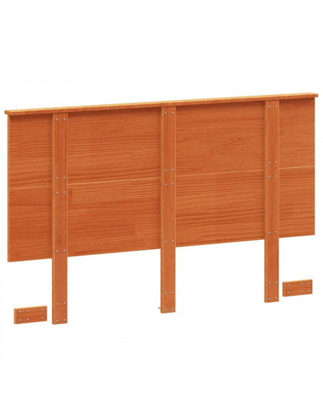 Testiera Marrone Cera 120 cm in Legno Massello di Pino