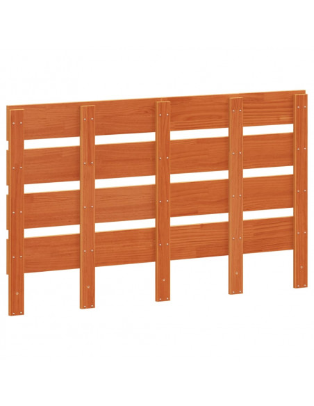 Testiera Marrone Cera 120 cm in Legno Massello di Pino