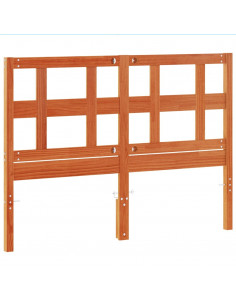 Testiera Marrone Cera 135 cm in Legno Massello di Pino