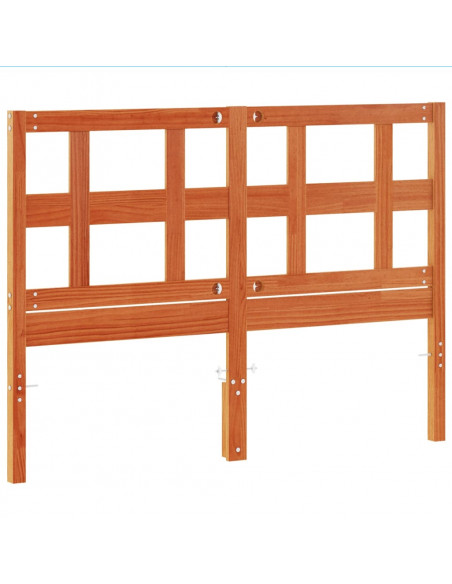 Testiera Marrone Cera 135 cm in Legno Massello di Pino