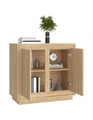 Credenza Rovere Sonoma 80x34x75 cm in Legno Multistrato
