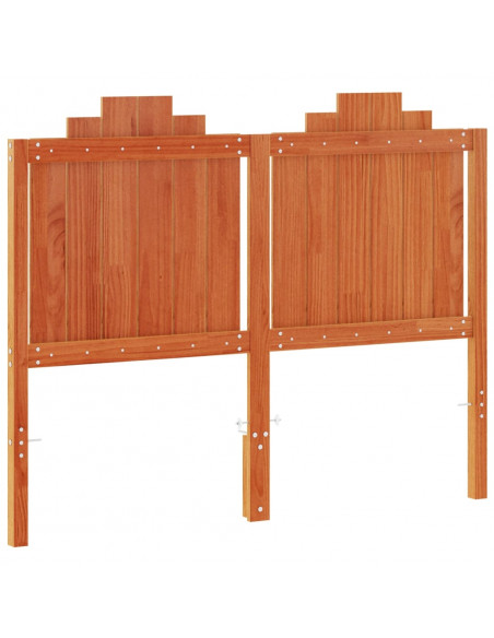 Testiera Marrone Cera 135 cm in Legno Massello di Pino
