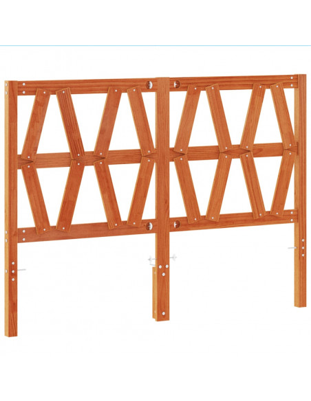 Testiera Marrone Cera 135 cm in Legno Massello di Pino
