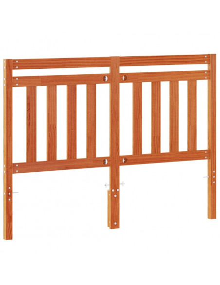 Testiera Marrone Cera 135 cm in Legno Massello di Pino