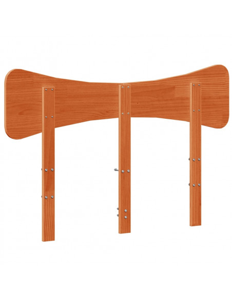 Testiera Marrone Cera 135 cm in Legno Massello di Pino