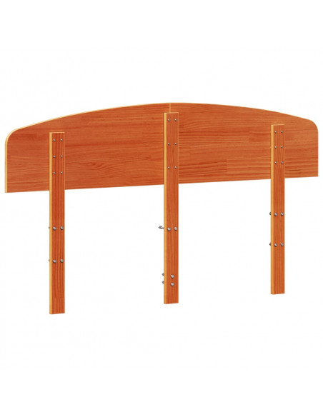 Testiera Marrone Cera 140 cm in Legno Massello di Pino