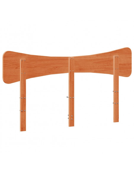 Testiera Marrone Cera 140 cm in Legno Massello di Pino