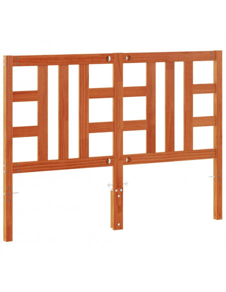 Testiera Marrone Cera 150 cm in Legno Massello di Pino