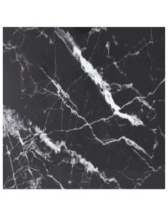 Piano Tavolo Nero 60x60 cm 6 mm Vetro Temperato Design Marmo 2