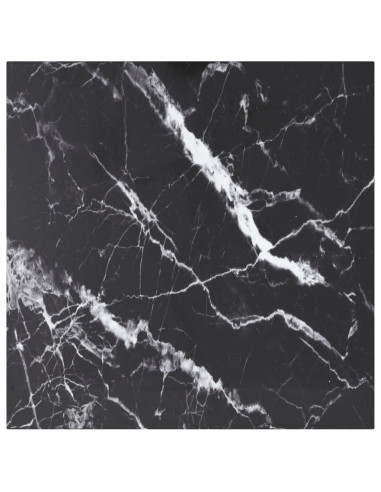 Piano Tavolo Nero 60x60 cm 6 mm Vetro Temperato Design Marmo