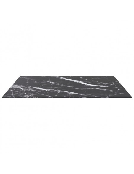 Piano Tavolo Nero 60x60 cm 6 mm Vetro Temperato Design Marmo