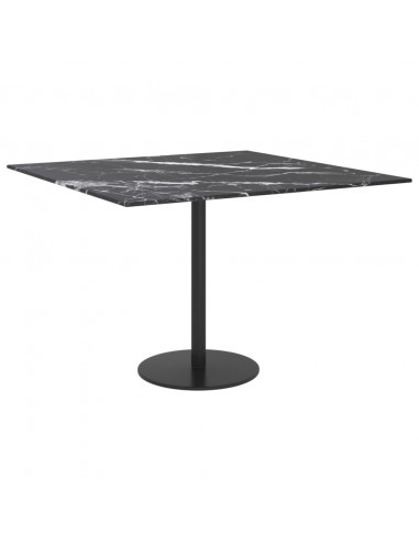 Piano Tavolo Nero 60x60 cm 6 mm Vetro Temperato Design Marmo