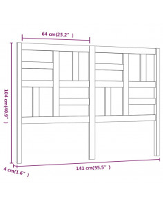Testiera per Letto 141x4x104 cm in Legno Massello di Pino