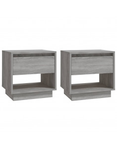 Comodini 2 pz Grigio Sonoma 45x34x44 cm in Truciolato 2