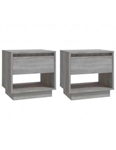 Comodini 2 pz Grigio Sonoma 45x34x44 cm in Truciolato