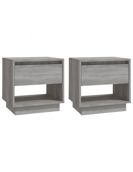 Comodini 2 pz Grigio Sonoma 45x34x44 cm in Truciolato