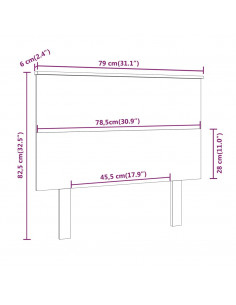 Testiera per Letto 79x6x82,5 cm Legno Massello di Pino