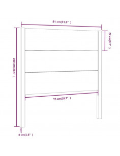 Testiera per Letto 81x4x100 cm in Legno Massello di Pino