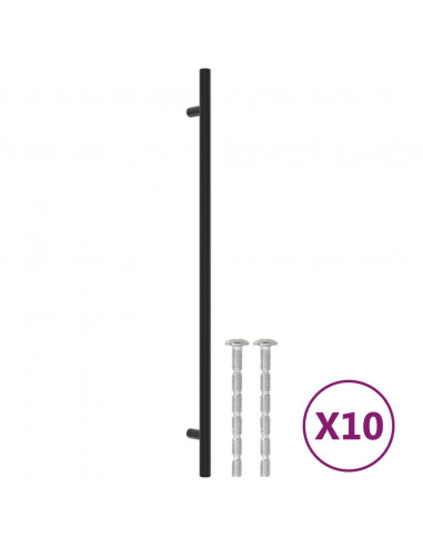Maniglie per Mobili 20 pz Nere 320 mm in Acciaio Inox