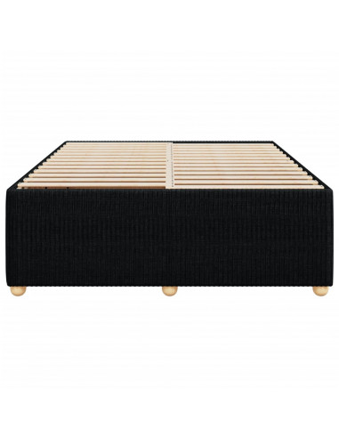 Giroletto senza Materasso Nero 160x200 cm in Tessuto