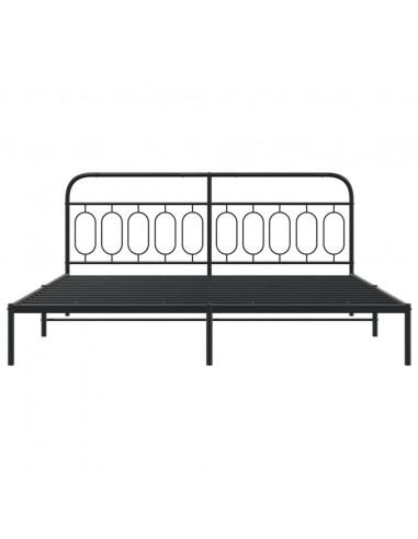 Giroletto con Testiera in Metallo Nero 200x200 cm