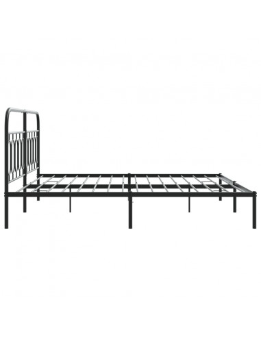 Giroletto con Testiera in Metallo Nero 200x200 cm