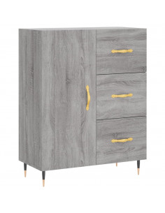 Credenza Grigio Sonoma 69,5x34x180 cm in Legno Multistrato 2