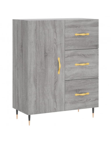 Credenza Grigio Sonoma 69,5x34x180 cm in Legno Multistrato