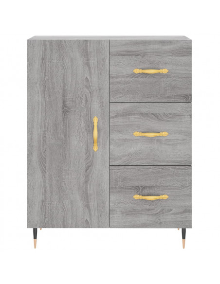 Credenza Grigio Sonoma 69,5x34x180 cm in Legno Multistrato