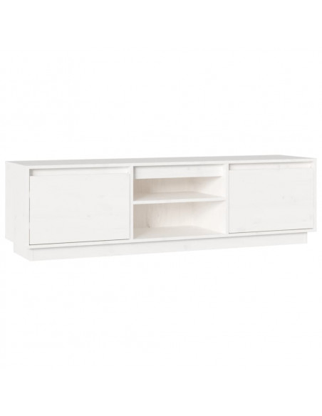 Mobile Porta TV Bianco 140x35x40 cm in Legno Massello di Pino