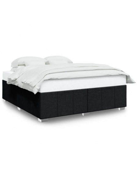 Giroletto senza Materasso Nero 200x200 cm in Tessuto
