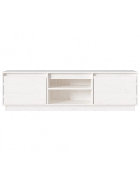 Mobile Porta TV Bianco 140x35x40 cm in Legno Massello di Pino
