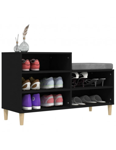 Scarpiera Nera 102x36x60 cm in Legno Multistrato
