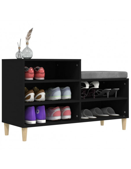 Scarpiera Nera 102x36x60 cm in Legno Multistrato