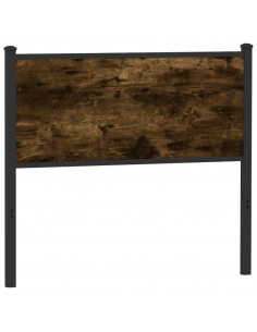 Testiera Rovere Fumo 107 cm in Legno Multistrato e Acciaio