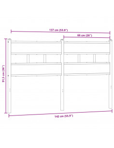 Testiera di Ricambio Rovere Fumo 135 cm in Ferro e Legno Multistrato