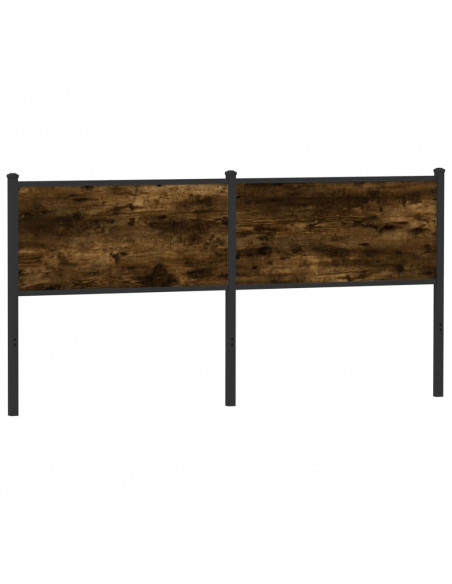 Testiera di Ricambio Rovere Fumo 160 cm in Legno Multistrato e Acciaio